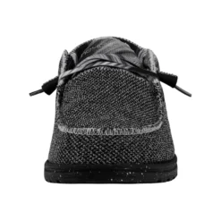 Heydude Hey Dude Men's Wally Sox TriFans Black -The Casual Step Sales Store 112563362 WALLY SOX TRI FANS BLACK AND SILVER LEFT 4