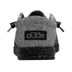 Heydude Hey Dude Men's Wally Sox TriFans Black -The Casual Step Sales Store 112563362 WALLY SOX TRI FANS BLACK AND SILVER LEFT 5