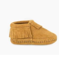 Taupe Suede Infant Minnetonka Moccasin -The Casual Step Sales Store 1167