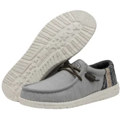 Heydude Hey Dude Men's Wally Eco Funk Stone -The Casual Step Sales Store 40006 270 WALLYFUNK STONE PAIRBOTTOM 1