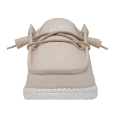 Heydude Hey Dude Men's Wally Slub Canvas Natural -The Casual Step Sales Store 40009 106 WALLYSLUBCANVAS NATURAL LEFTFRONT