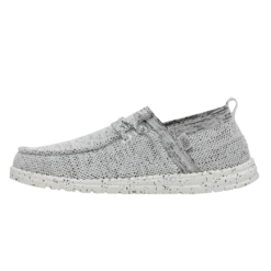 Heydude HEY DUDE WALLY HALO STONE WHITE -The Casual Step Sales Store 40014 1KA WALLYHALO STONEWHITE LEFTSIDE