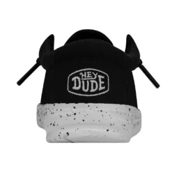 Heydude Hey Dude Wally Toddler Slub Canvas Black -The Casual Step Sales Store 40029 001 WALLYTODDLERSLUBCANVAS BLACK RIGHTBACK