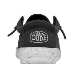 Heydude Hey Dude Wally Toddler Slub Canvas Dark Grey -The Casual Step Sales Store 40029 029 WALLYTODDLERSLUBCANVAS DARKGREY RIGHTBACK