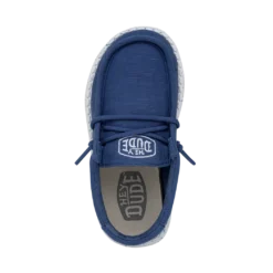 Heydude Hey Dude Wally Toddler Slub Canvas True Blue -The Casual Step Sales Store 40029 428 WALLYTODDLERSLUBCANVAS TRUEBLUE LEFTTOP