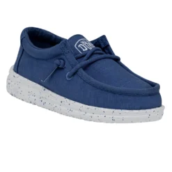 Heydude Hey Dude Wally Toddler Slub Canvas True Blue -The Casual Step Sales Store 40029 428 WALLYTODDLERSLUBCANVAS TRUEBLUE RIGHTANGLE