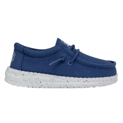 Heydude Hey Dude Wally Toddler Slub Canvas True Blue -The Casual Step Sales Store 40029 428 WALLYTODDLERSLUBCANVAS TRUEBLUE RIGHTSIDE