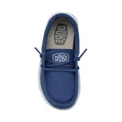 Heydude Hey Dude Wally Toddler Slub Canvas True Blue -The Casual Step Sales Store 40029 428 WALLYTODDLERSLUBCANVAS TRUEBLUE RIGHTTOP