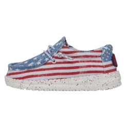 Heydude Hey Dude Wally Toddler Patriotic Stars & Stripes -The Casual Step Sales Store 40031 9C8 WALLYTODDLERPATRIOTIC STARSANDSTRIPES LEFTSIDE 1