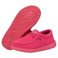 Heydude Hey Dude Youth Wally Funk Monochrome Electric Pink -The Casual Step Sales Store 40045 6QQ WALLYYOUTHFUNKMONO ELECTRICPINK PAIRBOTTOM