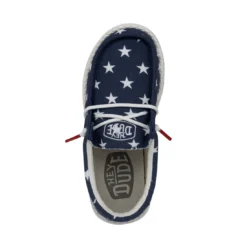 Heydude Hey Dude Youth Wally American Flag -The Casual Step Sales Store 40046 9CW WALLYYOUTHPATRIOTIC AMERICANFLAG LEFTTOP