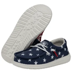 Heydude Hey Dude Youth Wally American Flag -The Casual Step Sales Store 40046 9CW WALLYYOUTHPATRIOTIC AMERICANFLAG PAIRBOTTOM