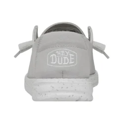 Heydude Hey Dude Wendy Slub Canvas Light Grey -The Casual Step Sales Store 40063 007 WENDYSLUBCANVAS LIGHTGREY LEFTBACK