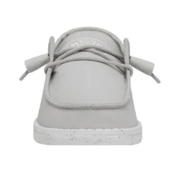 Heydude Hey Dude Wendy Slub Canvas Light Grey -The Casual Step Sales Store 40063 007 WENDYSLUBCANVAS LIGHTGREY RIGHTFRONT