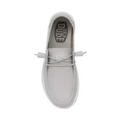 Heydude Hey Dude Wendy Slub Canvas Light Grey -The Casual Step Sales Store 40063 007 WENDYSLUBCANVAS LIGHTGREY RIGHTTOP