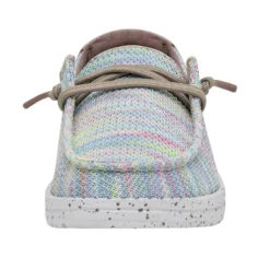 Heydude Hey Dude Wendy Youth Stretch Aurora White -The Casual Step Sales Store 40111 9BI WENDYYOUTHSTRETCH AURORAWHITE LEFTFRONT