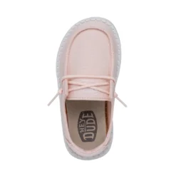 Heydude Hey Dude Wendy Toddler Slub Canvas Pink -The Casual Step Sales Store 40144 680 WENDYTODDLERSLUBCANVAS PINK LEFTTOP
