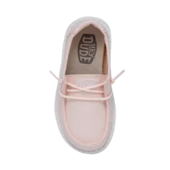 Heydude Hey Dude Wendy Toddler Slub Canvas Pink -The Casual Step Sales Store 40144 680 WENDYTODDLERSLUBCANVAS PINK RIGHTTOP