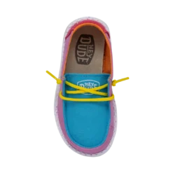 Heydude Hey Dude Wendy Toddler Slub Color Block -The Casual Step Sales Store 40144 9CI WENDYTODDLERSLUBCANVAS COLORBLOCK RIGHTTOP