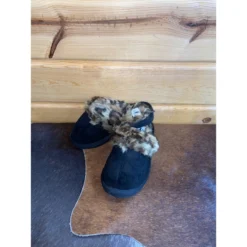Corkys Black Leopard Snooze Slipper -The Casual Step Sales Store IMG 5457