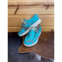 Women's Rusted Turquoise Canvas Shoe -The Casual Step Sales Store IMG 5478