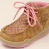 Pink Glitter And Tan Basket Weave Lauren Shoe